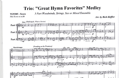 Heffler, Rich: Great Hymn Favorites Medley (2 violins & cello)