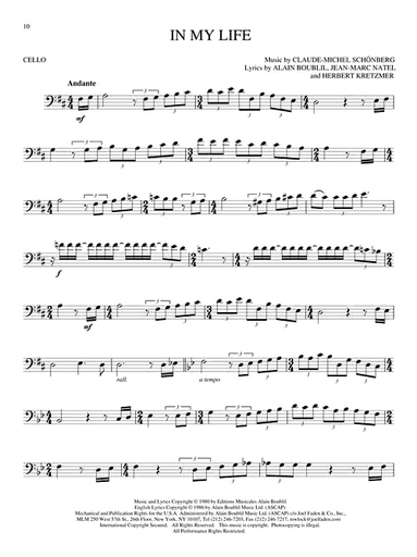 Boublil & Schonberg: Les Miserables (cello)