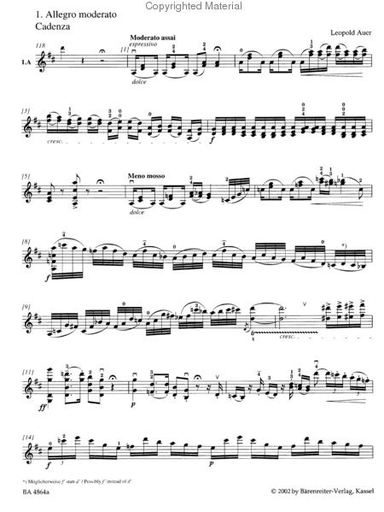 Mozart, W.A. (Mahling): Concerto No. 2 in D, KV 211 (violin/piano) Barenreiter Urtext