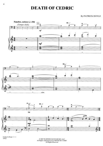 Doyle, Patrick: Selectons from Harry Potter & the Goblet of Fire (cello, piano, CD)
