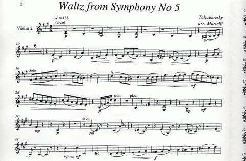 Tchaikovsky, P.I. (Martelli): Waltz from Symphony No. 5 (string quartet)