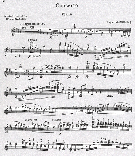 Paganini, Niccolo: Concerto #1 in D-first movement (violin & piano)