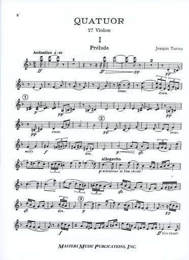 Turina, Joaquin: String Quartet (set of parts)