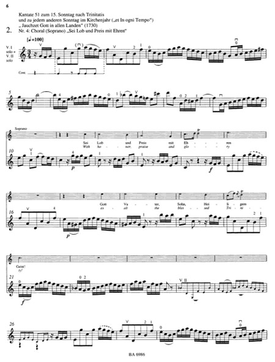 Bach, J.S.: Violin Solos from the Sacred Vocal Works, Barenreiter