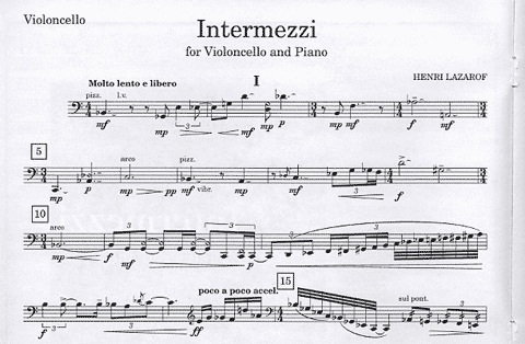 Lazarof, Henri: Intermezzi (cello & piano)