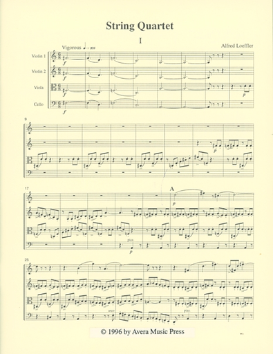 Loeffler, Alfred: String Quartet (score and parts)