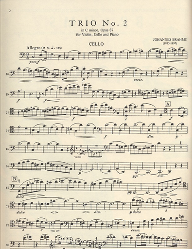 Brahms, Johannes: Trio No.2 in C major Op.87 (violin, cello, piano)