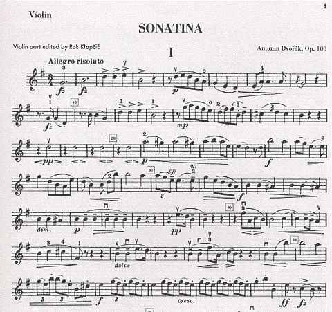 Dvorak, Antonin: Sonatina Op.100 (violin & piano)