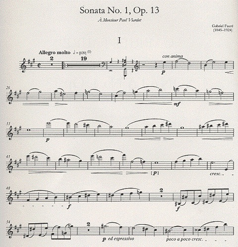 Faure, Gabriel: Sonata Op.13 No.1 in A (violin & piano)