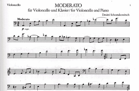 Shostakovich, Dmitri: Moderato & Tarantella (cello & piano)