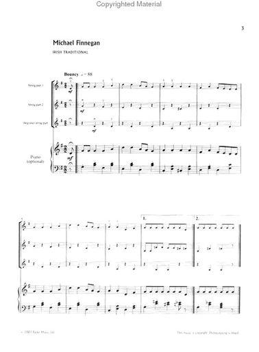 Cohen, Mary: Folk Stringfest for Flexible String Ensemble with optional piano accompaniment (ECD & score)