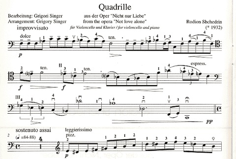 Shchedrin, Rodion: Quadrille (cello & piano)