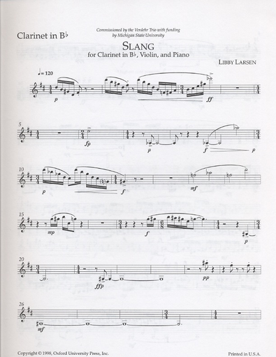 Larsen, L.: Slang (clarinet, violin and piano)