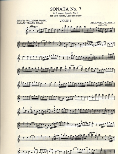 Corelli, A. (Woehl): 12 Sonatas, Op.1, Volume III (two violins, and piano, with Cello ad libitum)