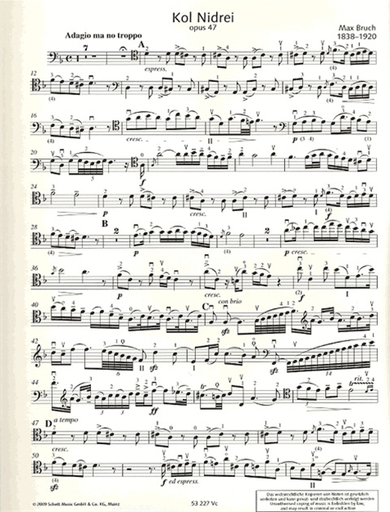 Bruch, Max (Klengel): Kol Nidrei Op.47 (Cello & Piano)