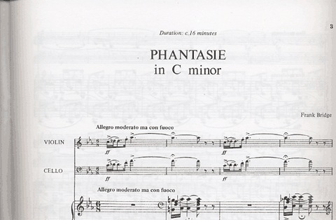 Bridge, Frank: Piano Trio No.1, Phantasie in C minor (violin, cello, piano)