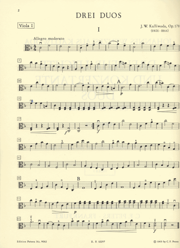 Kalliwoda, Johan: 3 Easy Violin Duets Op. 178 (2 violins)