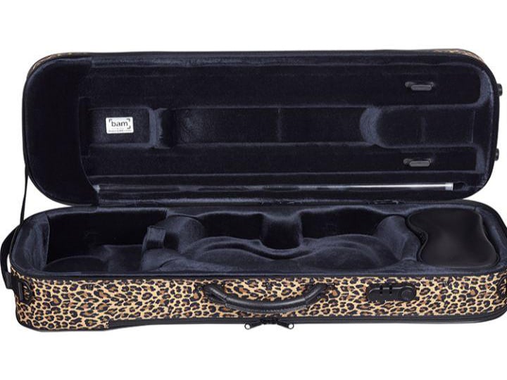 BAM Leo Stylus oblong violin case, leopard print