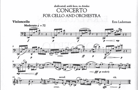 Laderman, Ezra: Cello Concerto (cello & piano)