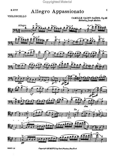 Saint-Saens, Camille (Malkin): Allegro Appassionato Op.43 (cello & piano) Carl Fischer
