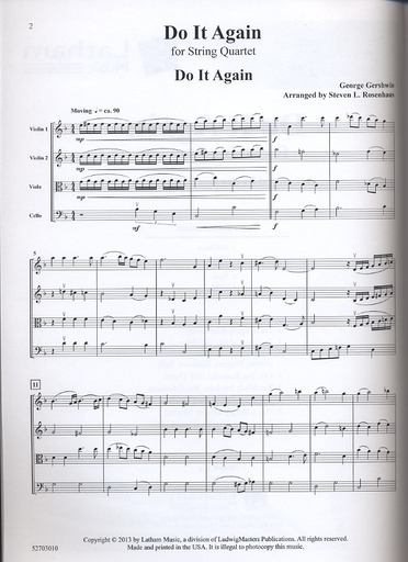 Rosehaus, Steve (arr) Do It Again (string quartet) score and parts
