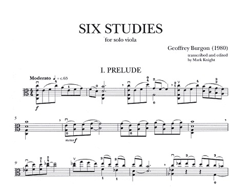 Burgon, Geoffrey (Knight): Six Studies for Solo Viola