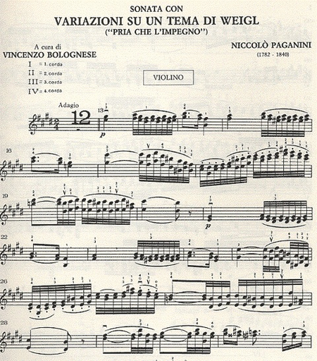 Paganini, Niccolo: Suonata ''Weigl''(violin & piano)
