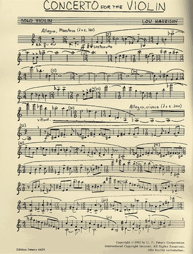 Harrison, Lou: Violin Concerto (violin & percussion)