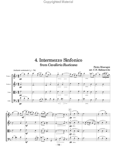 Rabinowitz, Carole: Classic Opera (string quartet)