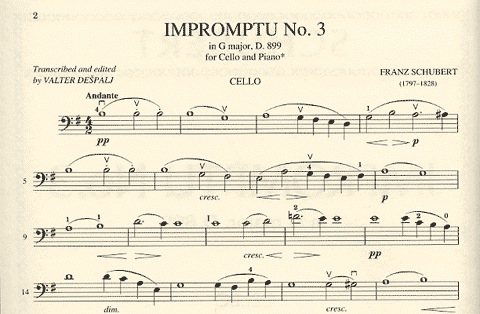 Schubert, Franz: Impromptu #3 in G major D899 (cello & piano)