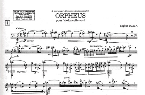 Bozza, Eugene: Orpheus for Cello Solo