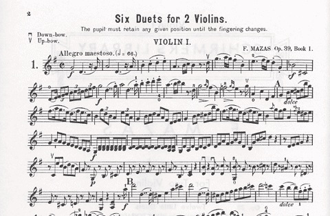 Mazas, F. (Schradieck): Six Duets Op.39 Bk.1 (2 violins) SCHIRMER