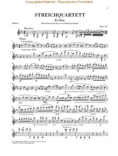 Beethoven, L.van (Platen, ed.): String Quartet in Eb, Op. 127, urtext (2 violin, viola, and cello)
