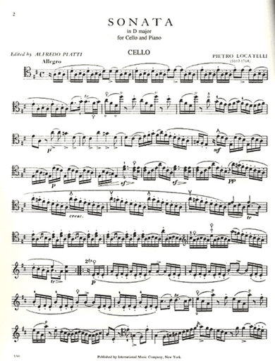 Locatelli, Pietro: Cello Sonata (cello & piano)