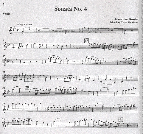 Rossini, Giacomo: Six Sonatas No. 4-6 (2 violins, cello, bass)(quartet)