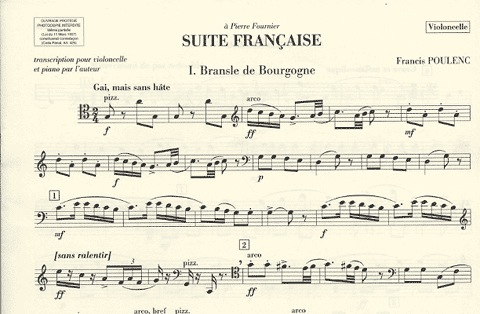 Poulenc: Suite Francaise (cello & piano)