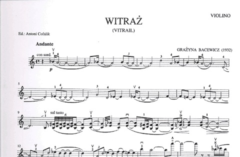 Bacewicz, Grazyna: Stained Glass Window (violin & piano)