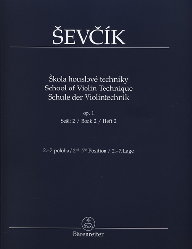 Sevcik (Foltyn): School of Violin Technique, Op.1, Bk. 2 (violin) Barenreiter