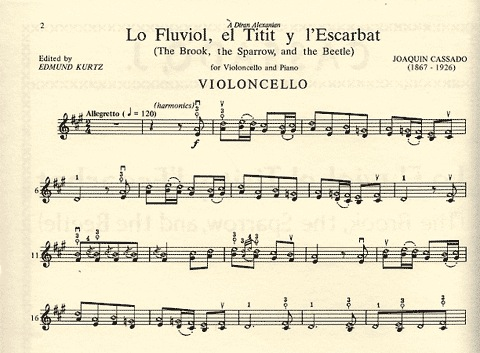Cassado, Joaquin: Lo Fluviol, El Titit y l'Escarbat (cello & piano)