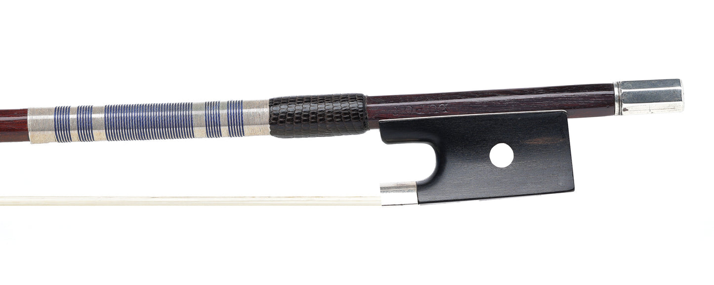 Cuniot-Hury violin bow branded LUPOT, Mirecourt, FRANCE, with Raffin certificate of authenticity, 59.2g