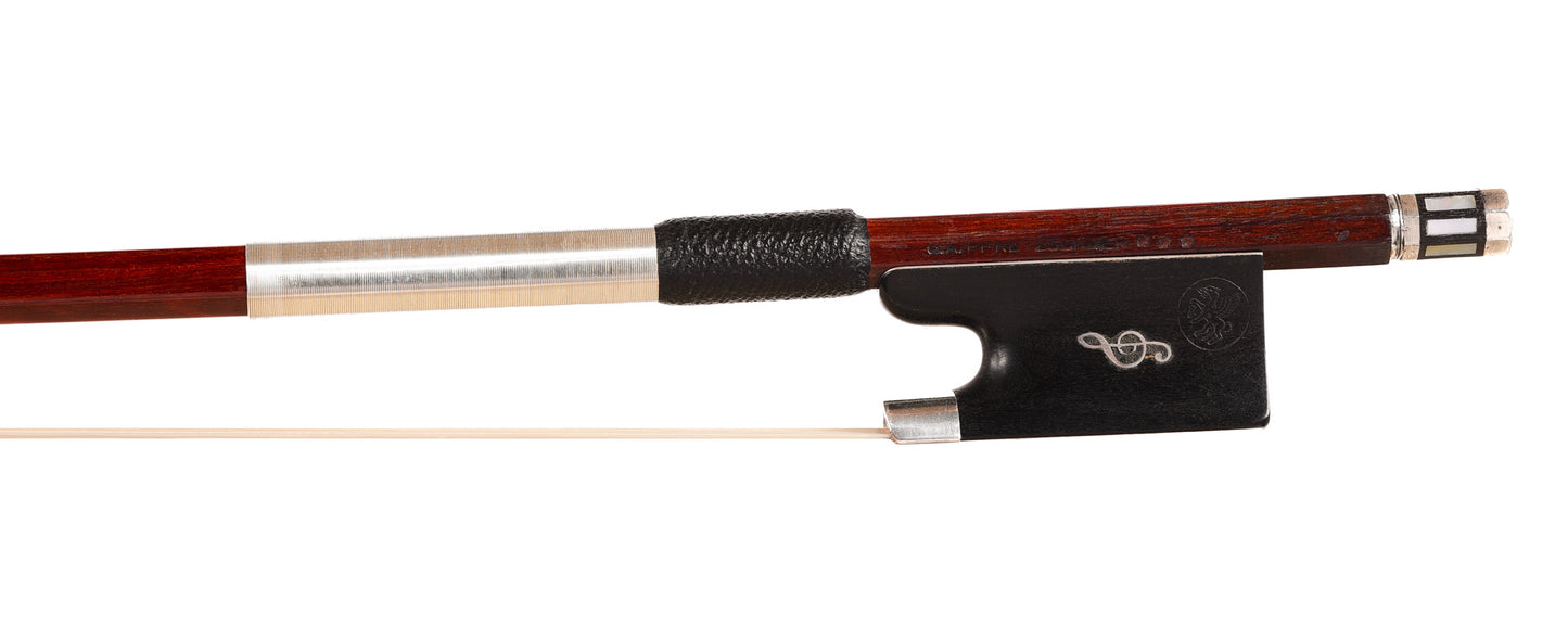 G.A. PFRETZSCHNER violin bow, silver treble cleff inlays, GERMANY, 65.3g | Metzler Violins