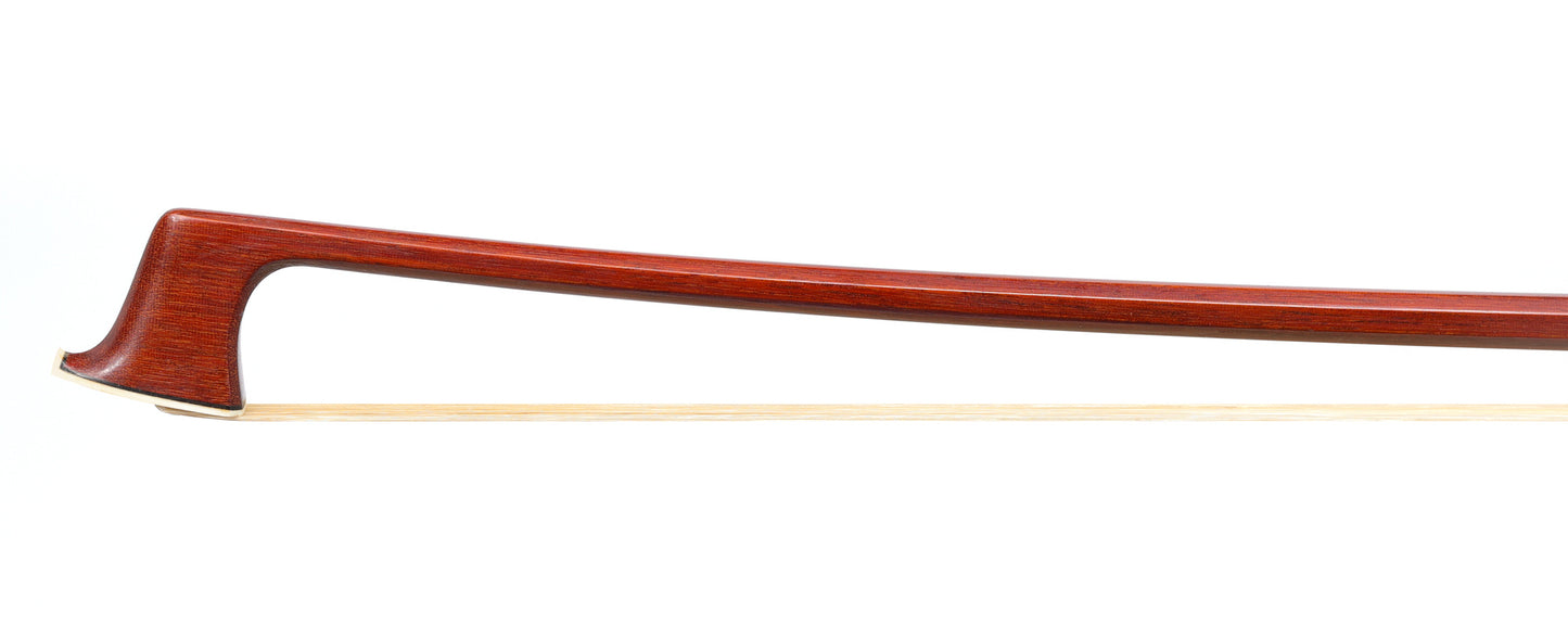 KARL HÖFNER violin bow, dark octagonal Pernambuco stick, ebony & nickel mounted frog with Parisian eyes, GERMANY, 61.6g