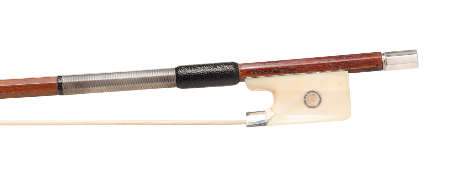 Marcel LAPIERRE viola bow, silver-mounted ivory frog, 1958, 69.5 grams, FRANCE