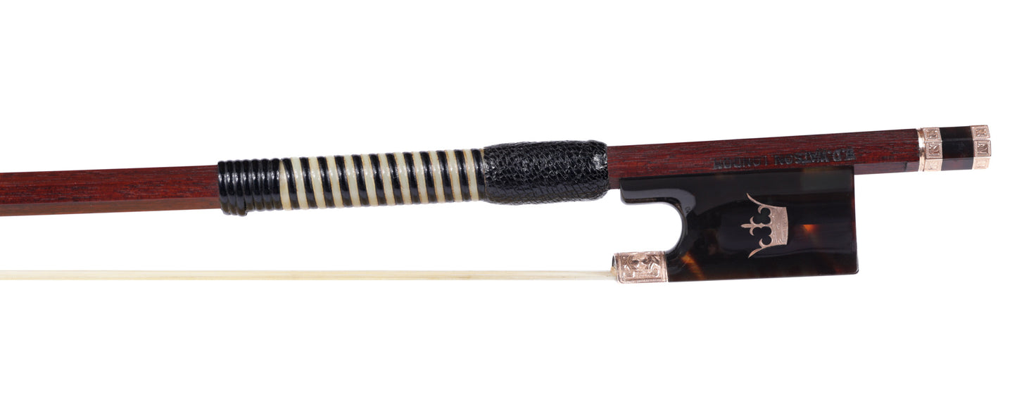 W.D. WATSON. LONDON. violin bow, tortoise shell, chased gold mountings, gold coronets, octagonal stick 62.6 g| Metzler Violins