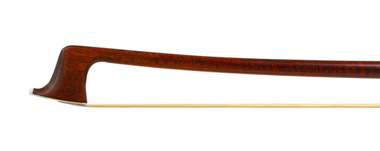 W. Dörfler round highly figured Pernambuco violin bow, ebony & nickel full-mounted, GERMANY