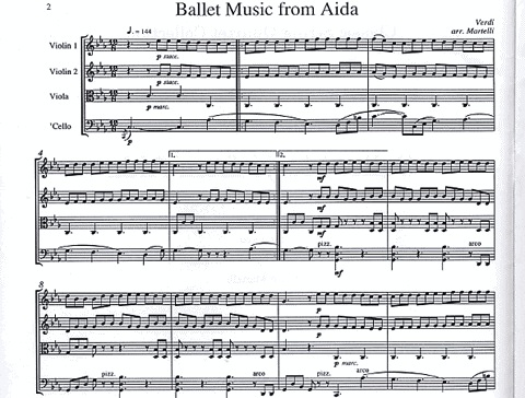 Verdi, Giuseppe (Martelli): Ballet from Aida (string quartet)