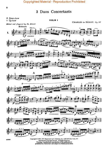 De Beriot, C.A. (Mittell): Three Duos Concertants, Op.57 (two violins)