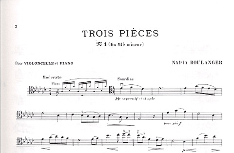 Boulanger, Nadia: Three Pieces (cello & piano)
