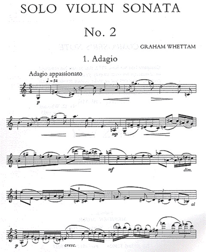 Whettam: Solo Violin Sonata #2