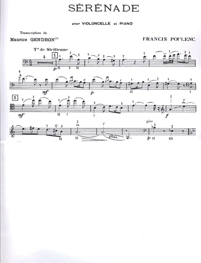 Poulenc, Francis: Serenade (cello & piano)